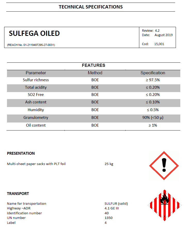 Sulfega Oiled - Productos AJF